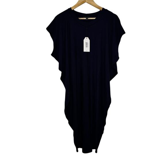 NEW Universal Standard Carrea Relaxed Liquid Jersey Dress Navy Blue Size 14-16 - Picture 2 of 8